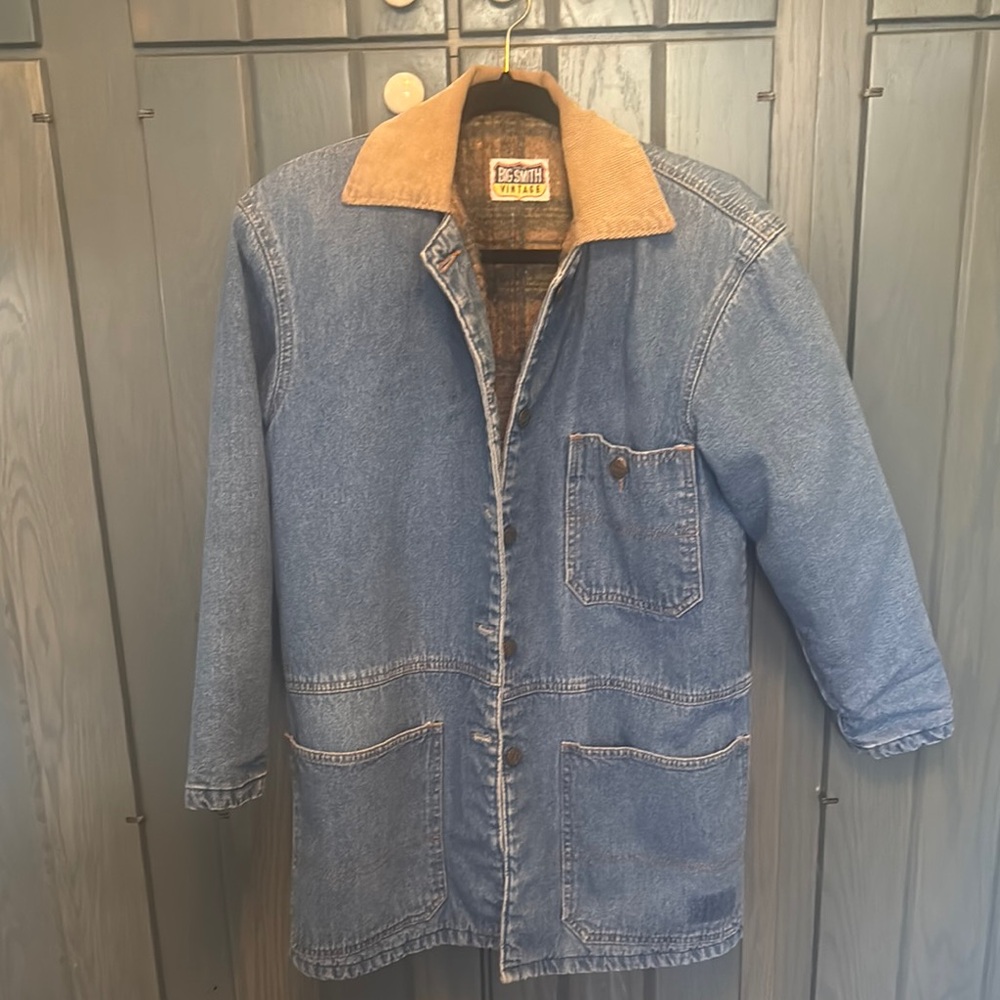 Smith Denim Blue Jacket with Tan Collar